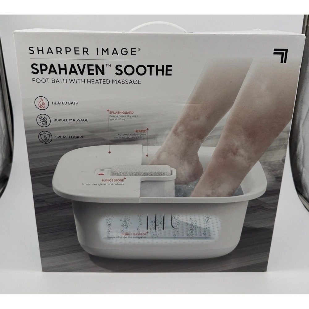 Sharper‎ Image Spahaven Soothe Foot Bath Heated Massage Bubble Spa Open Box